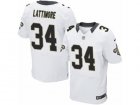 Mens Nike New Orleans Saints #34 Marshon Lattimore Elite White NFL Jersey