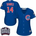 Women's Majestic Chicago Cubs #14 Ernie Banks Authentic Royal Blue Alternate 2016 World Series Bound Cool Base MLB Jersey