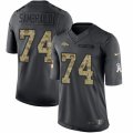 Mens Nike Denver Broncos #74 Ty Sambrailo Limited Black 2016 Salute to Service NFL Jersey