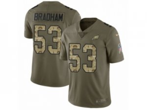 Men Nike Philadelphia Eagles #53 Nigel Bradham Limited Olive Camo 2017 Salute to Service NFL Jersey