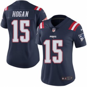 Women\'s Nike New England Patriots #15 Chris Hogan Limited Navy Blue Rush NFL Jersey