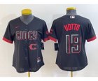 Women's Cincinnati Reds #19 Joey Votto Black 2023 City Connect Cool Base Stitched Jersey1