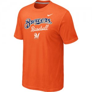 Nike MLB Milwaukee Brewers 2014 Home Practice T-Shirt - Orange