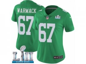 Women Nike Philadelphia Eagles #67 Chance Warmack Limited Green Rush Vapor Untouchable Super Bowl LII NFL Jersey