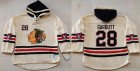 Chicago Blackhawks #28 Ryan Garbutt Cream Heavyweight Pullover Hoodie Stitched NHL Jersey