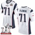 Mens Nike New England Patriots #71 Cameron Fleming Elite White Super Bowl LI 51 NFL Jersey