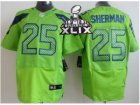 2015 Super Bowl XLIX Nike Seattle Seahawks #25 Richard Sherman Green Elite Jerseys(Elite)