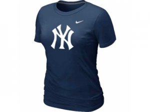 Women MLB New York Yankees Heathered D.Blue Nike Blended T-Shirt