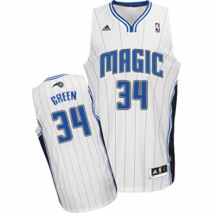 Mens Adidas Orlando Magic #34 Jeff Green Swingman White Home NBA Jersey