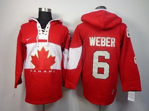 nhl jerseys team canada #6 weber red[pullover hooded sweatshirt]