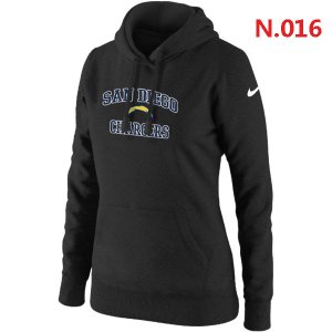 Women NEW San Diego Charger Heart & Soul Pullover Hoodie Black