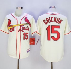 MLB Men St. Louis Cardinals #15 Randal Grichuk Cream Cool Base Stitched Jersey