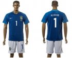 Brazil #1 Alisson Away Soccer Country Jersey