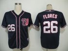 mlb Washington Nationals #26 Flores dk,blue