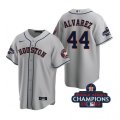 Astros #44 Yordan Alvarez Gray 2022 World Series Champions Cool Base Jersey