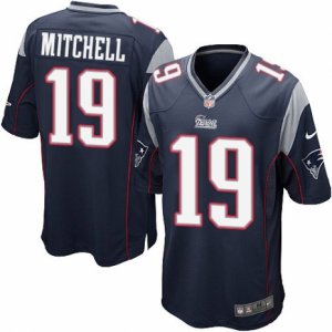 Mens Nike New England Patriots #19 Malcolm Mitchell Game Navy Blue Team Color NFL Jersey