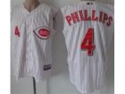 MLB Cincinnati Reds #4 Brandon Phillips White Strip Jerseys(Vest)