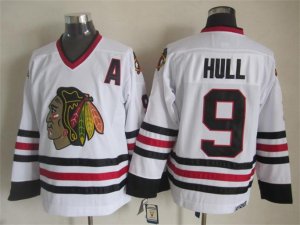 NHL Chicago Blackhawks #9 Bobby Hull white Throwback Stitched jerseys