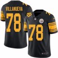 Men Nike Pittsburgh Steelers #78 Alejandro Villanueva Black Color Rush Limited Jersey