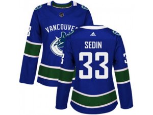 Women Adidas Vancouver Canucks #33 Henrik Sedin Blue Home Authentic Stitched NHL Jersey