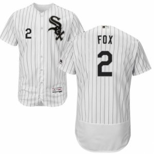 Men\'s Majestic Chicago White Sox #2 Nellie Fox White Black Flexbase Authentic Collection MLB Jersey