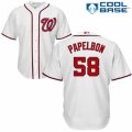 Mens Majestic Washington Nationals #58 Jonathan Papelbon Replica White Home Cool Base MLB Jersey