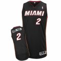 Mens Adidas Miami Heat #2 Wayne Ellington Authentic Black Road NBA Jersey