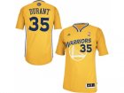 Men Adidas Golden State Warriors #35 Kevin Durant Swingman Gold Alternate NBA Jersey