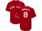 Youth Majestic Toronto Blue Jays #8 Kendrys Morales Authentic Red Canada Day MLB Jersey