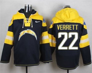 Nike San Diego Chargers #22 Jason Verrett Navy Blue Player Pullover Hoodie