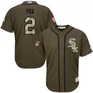 Men Chicago White Sox #2 Nellie Fox Green Salute to Service Stitched Baseball Jersey