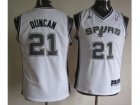 Youth nba san antonio spurs #21 duncan white[revolution 30 swingman]