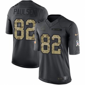 Men\'s Nike Chicago Bears #82 Logan Paulsen Limited Black 2016 Salute to Service NFL Jersey