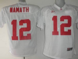 ncaa Alabama Crimson Tide #12 Namath White