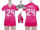 Nike Seattle Seahawks #24 Marshawn Lynch Pink Draft Him Name & Number Top Super Bowl XLVIII Women NFL Elite Jersey