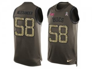 Mens Nike Tampa Bay Buccaneers #58 Kwon Alexander Limited Green Salute to Service Tank Top NFL Jersey