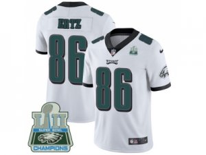 Nike Philadelphia Eagles #86 Zach Ertz White Super Bowl LII Champions Men Stitched NFL Vapor Untouchable Limited Jersey