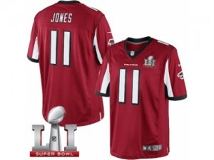 Mens Nike Atlanta Falcons #11 Julio Jones Limited Red Team Color Super Bowl LI 51 NFL Jersey