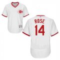 2016 Men Cincinnati Reds #14 Pete Rose White Throwback Flexbase Authentic Collection Jersey