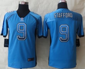 Youth 2014 New Nike Detroit Lions #9 Stafford Blue Jerseys(Drift Fashion)