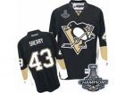 Mens Reebok Pittsburgh Penguins #43 Conor Sheary Authentic Black Home 2017 Stanley Cup Champions NHL Jersey