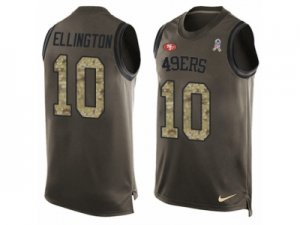 Mens Nike San Francisco 49ers #10 Bruce Ellington Limited Green Salute to Service Tank Top NFL Jersey