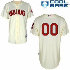 Youth Majestic Cleveland Indians Customized Replica Cream Alternate 2 Cool Base MLB Jersey