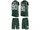 Mens Nike New York Jets #90 Dennis Byrd Limited Green Tank Top Suit NFL Jersey