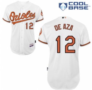 Men\'s Majestic Baltimore Orioles #12 Alejandro De Aza Replica White Home Cool Base MLB Jersey