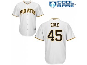 Youth Pittsburgh Pirates #45 Gerrit Cole White Cool Base Stitched MLB Jersey