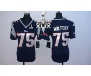 2015 Super Bowl XLIX nike women nfl jerseys new england patriots #75 wilfork blue