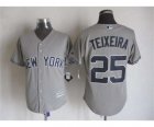 mlb jerseys new york yankees #25 teixeira grey[2015 new]