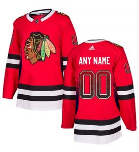 Chicago Blackhawks Red Men\'s Customized Drift Fashion Adidas Jersey