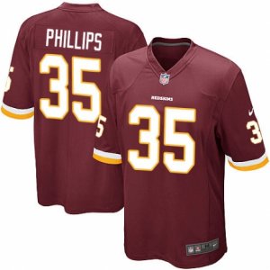 Mens Nike Washington Redskins #35 Dashaun Phillips Game Burgundy Red Team Color NFL Jersey